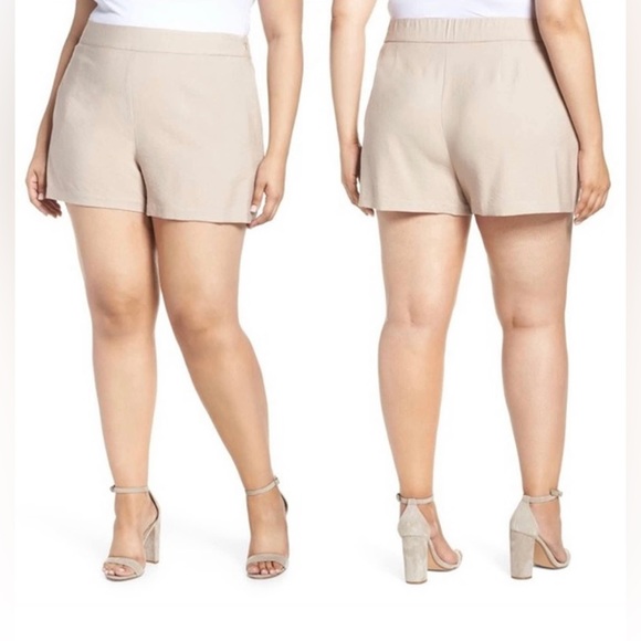 Leith NWT Women's 3X Taupe Side Zip with Pocket High Waisted Shorts - Picture 1 of 11